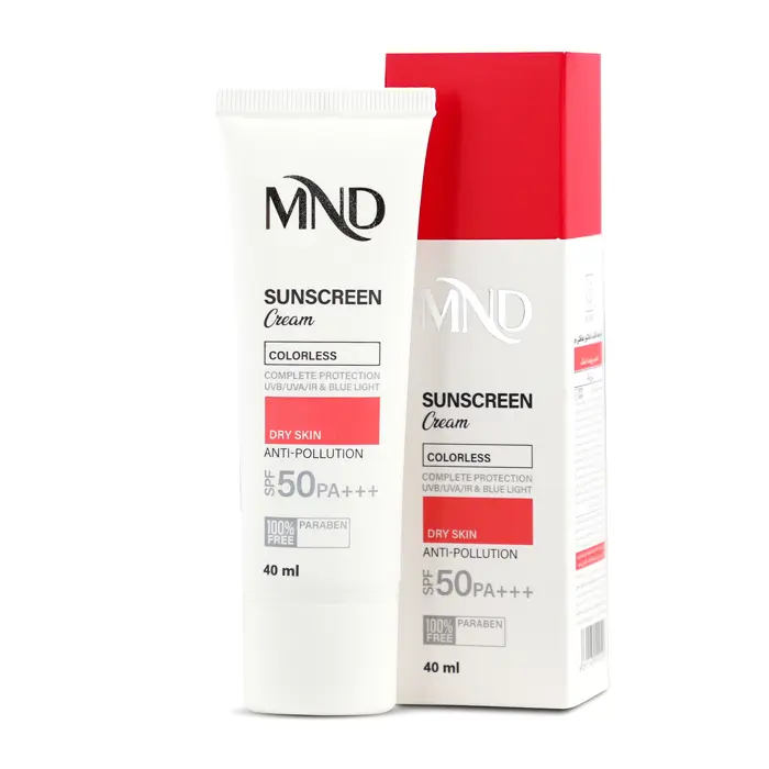 کرم ضد آفتاب با فاکتور حفاظتی ۵۰ (spf50) مناسب پوست خشک برند  ام ان دی ۴۰ میلی لیتر